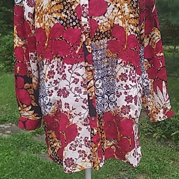 NEW Susan Graver Woven Button Front "Big Shirt" - Picture 3 of 8
